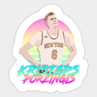 Kristaps Porzingis Retro Futuristic Aesthetic Sticker